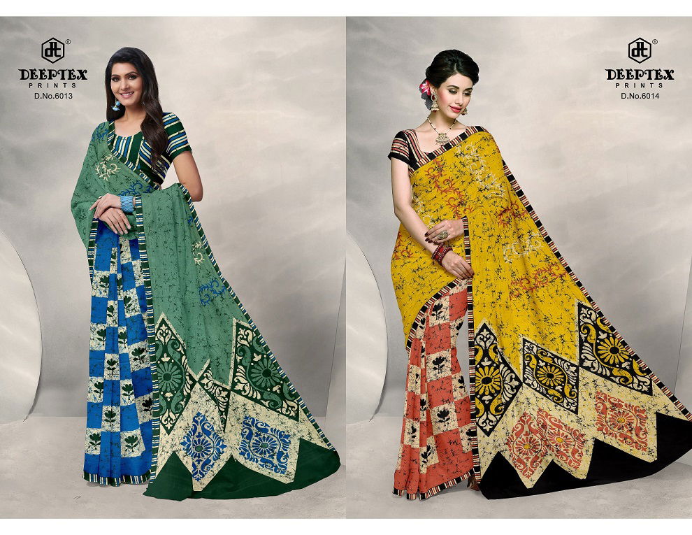 Deeptex Batik Queen 6 Printed Cotton Regular Wear Latest Saree Collection